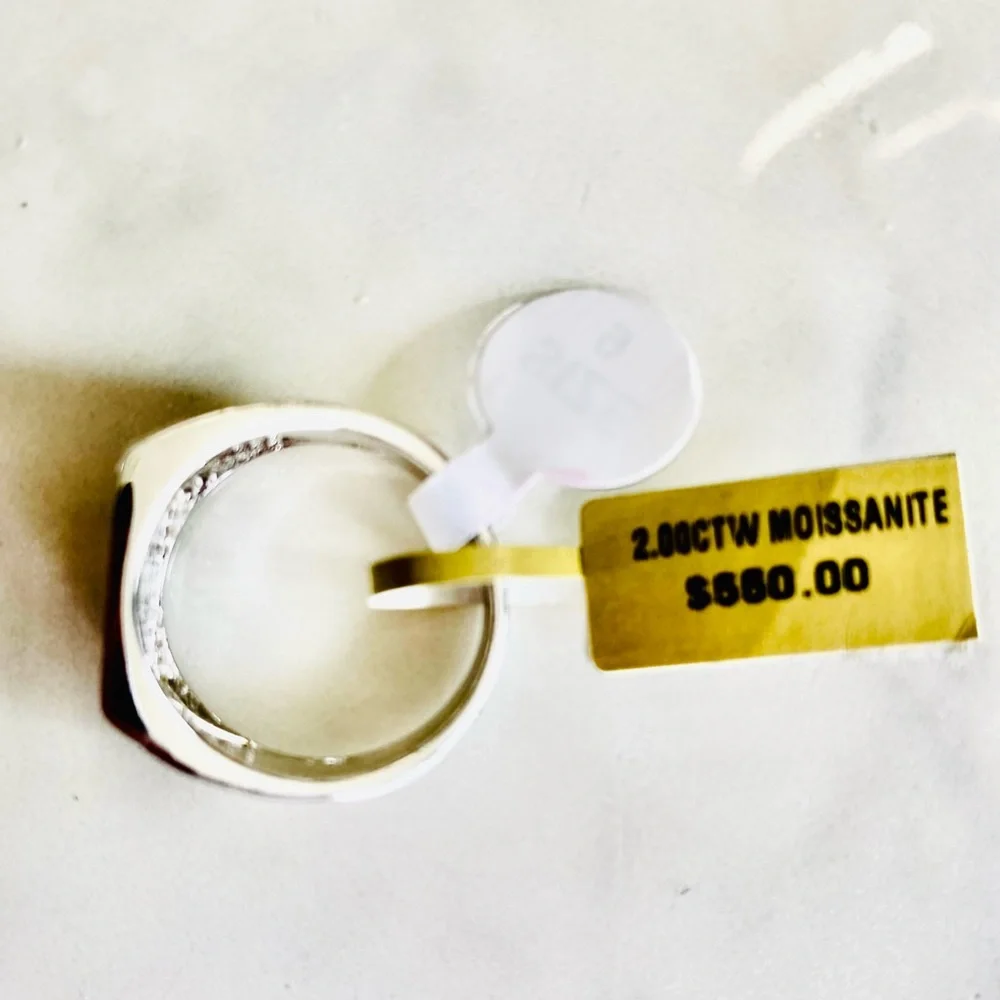 Moissanite 925 cigar band ring size 9